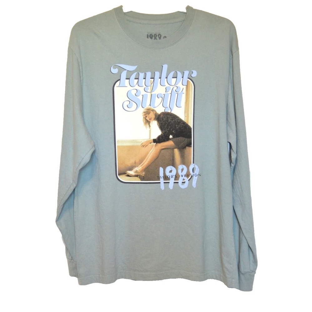 Taylor Swift 1989 (Taylor's Version) Green Long Sleeve Crewneck Graphic Tee XL